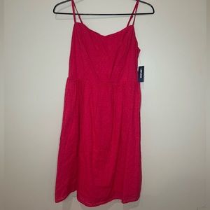 Old Hot Pink Lace Spaghetti Straps Sundress, size small- Never worn!